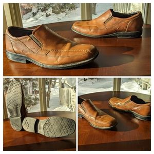 Nunn Bush Men 8.5 Loafer Brown Slip On Square Toe